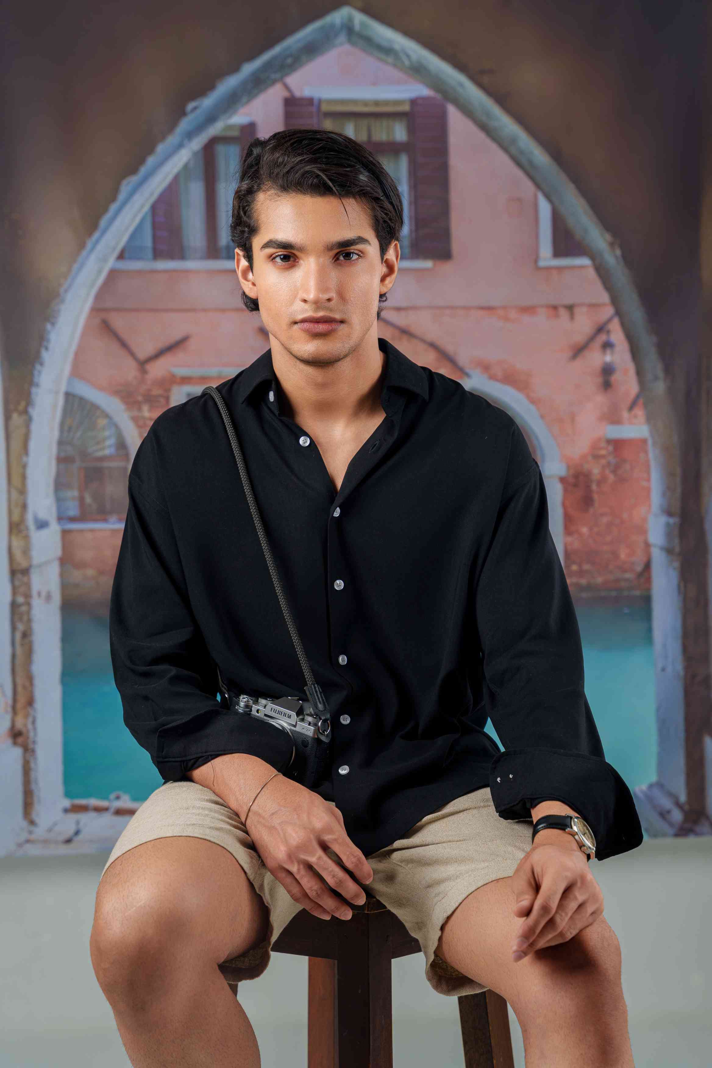 Emilio Jet Black Drape Shirt - Image 13