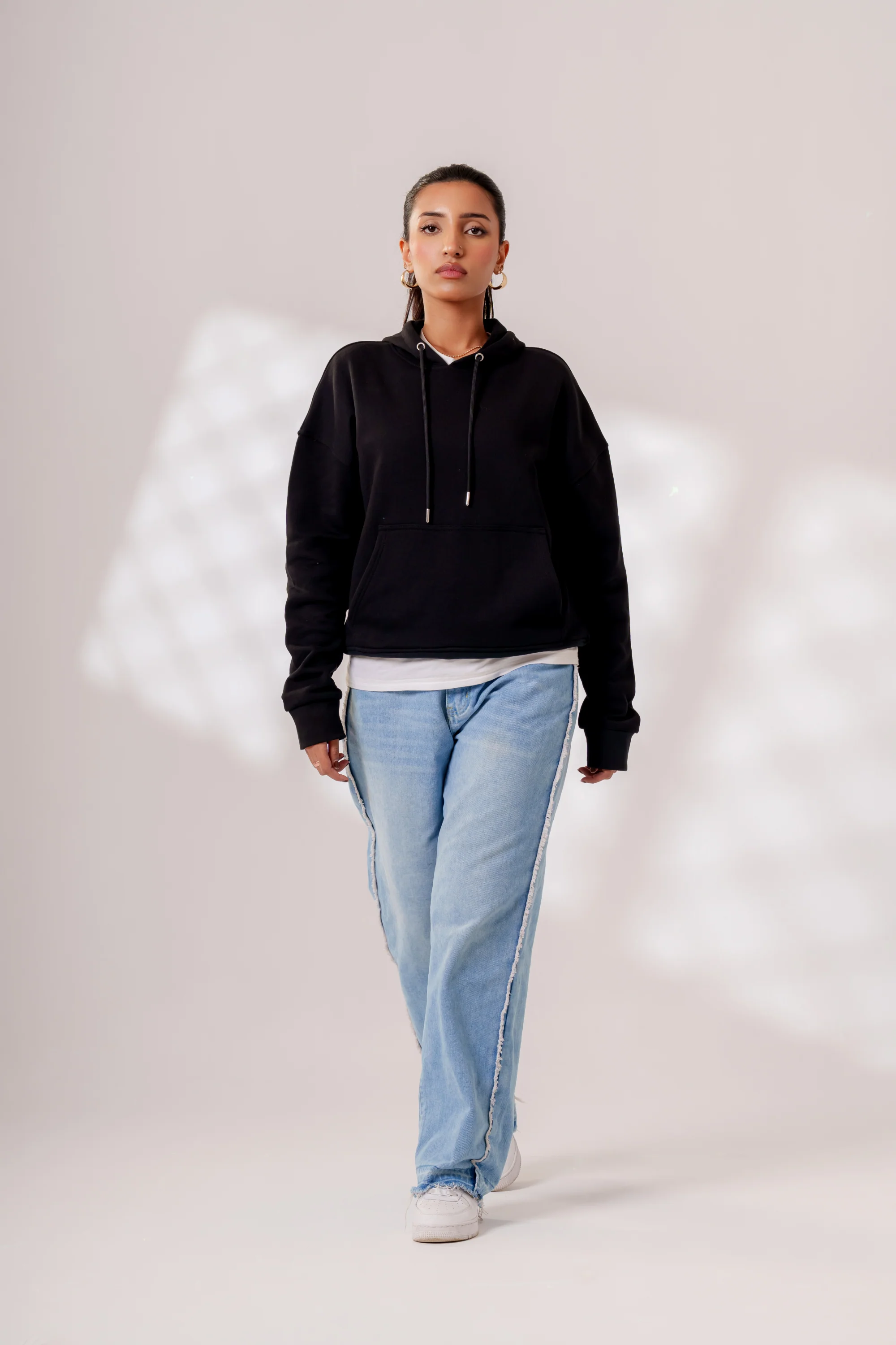 'Guilty Pleasure' Oversized Hoodie in Jet Black - Image 6