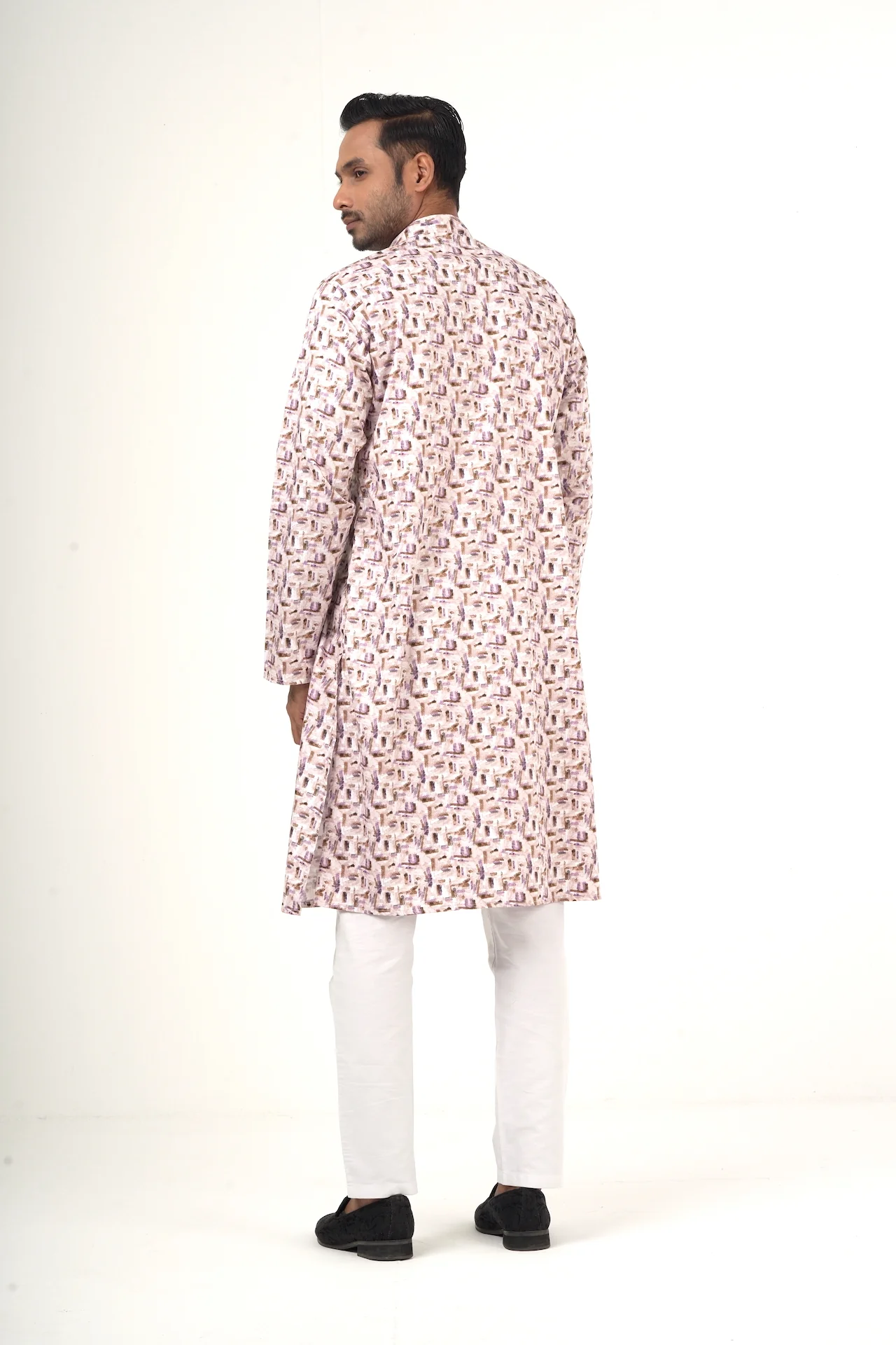Lavender Colour Blocks Panjabi - Image 4