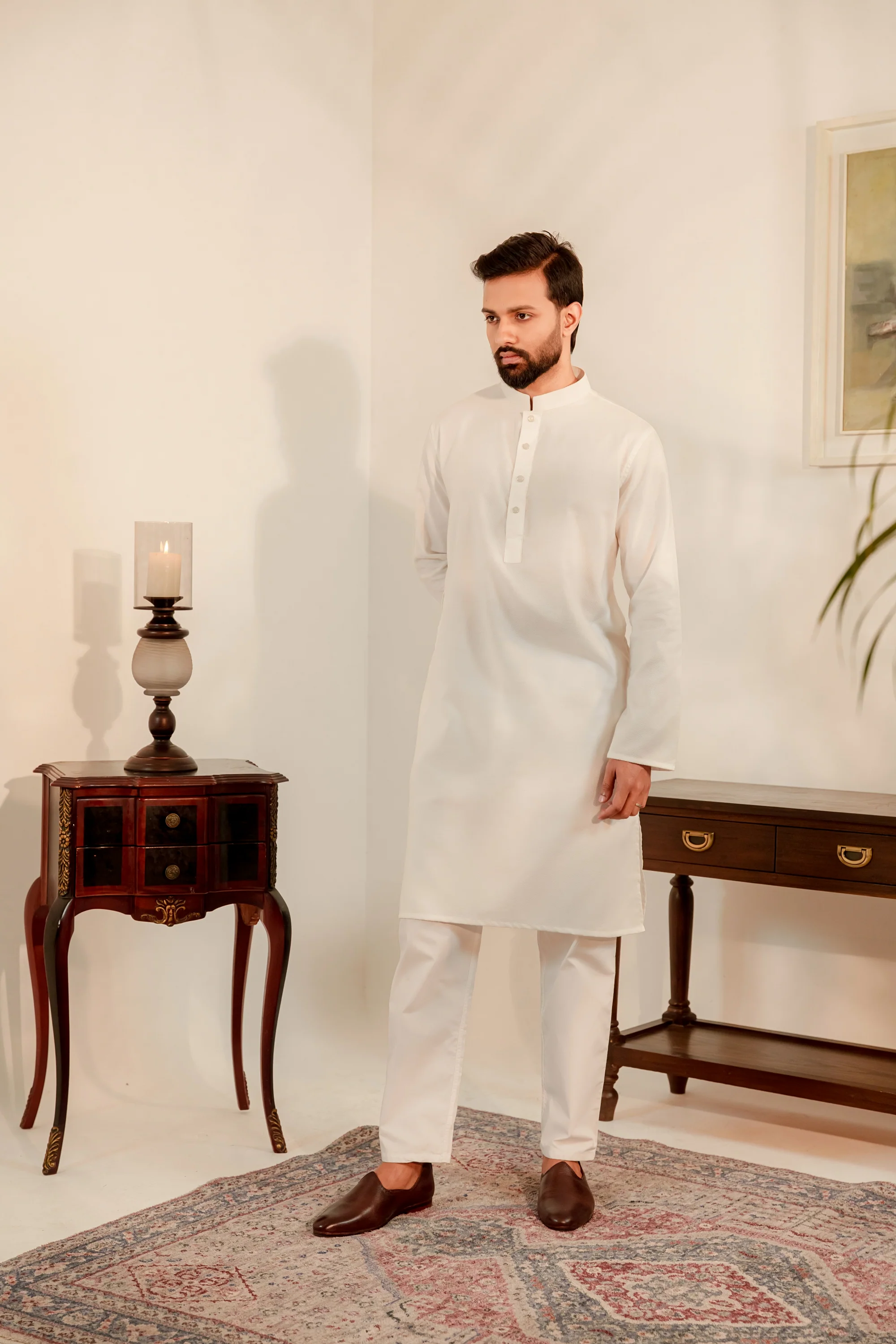 Mehmet Crisp White Panjabi - Image 4