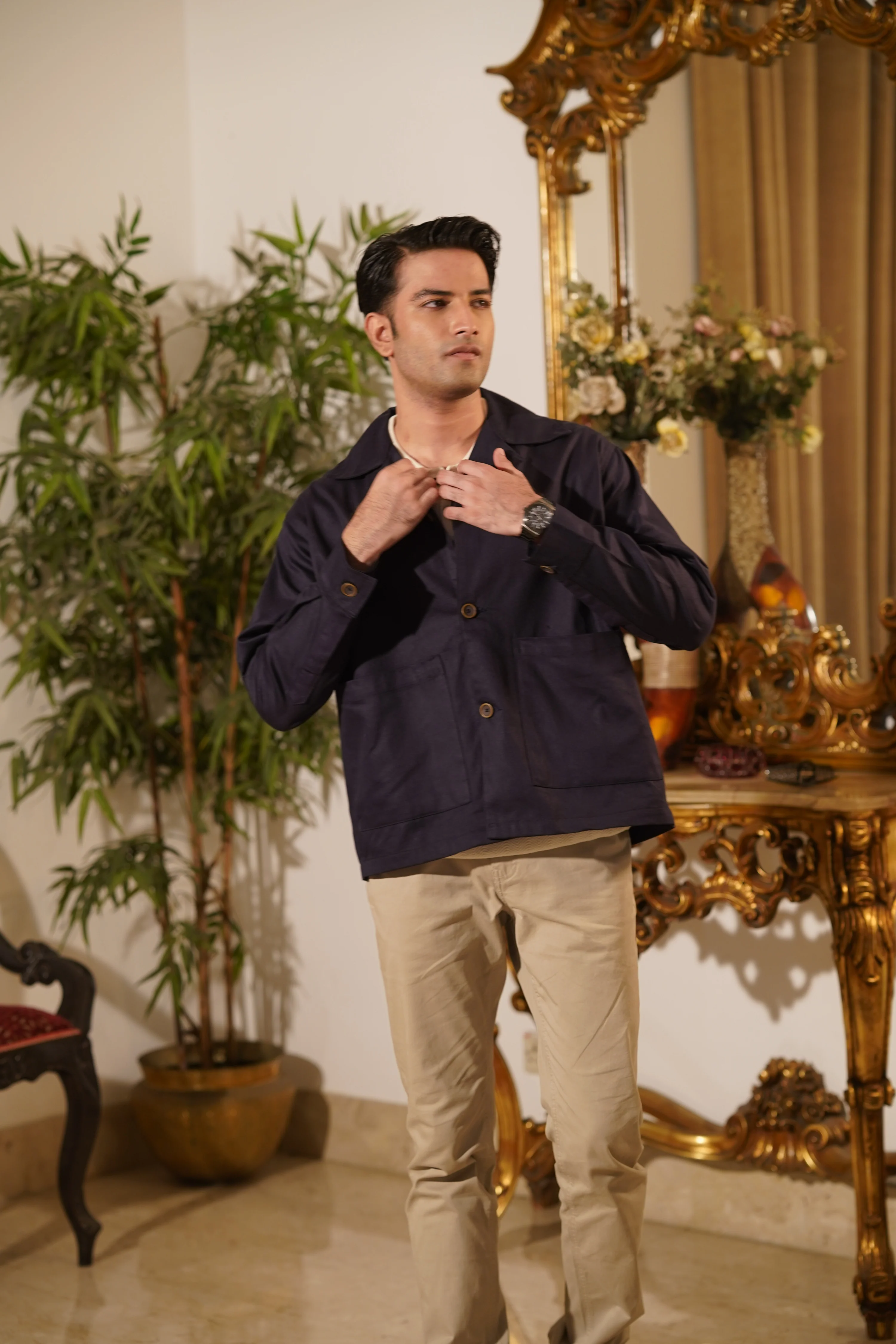 Salvatore Navy Oversized Safari - Image 4