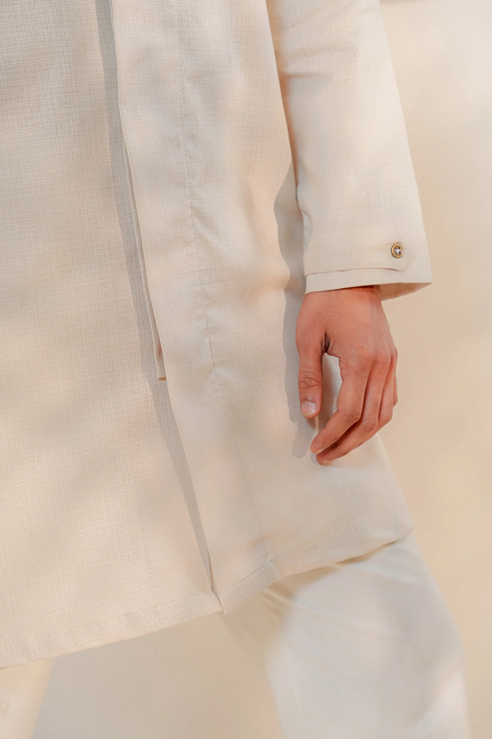 Omeir Contemporary Panjabi – Oatmeal Khaadi - Image 6