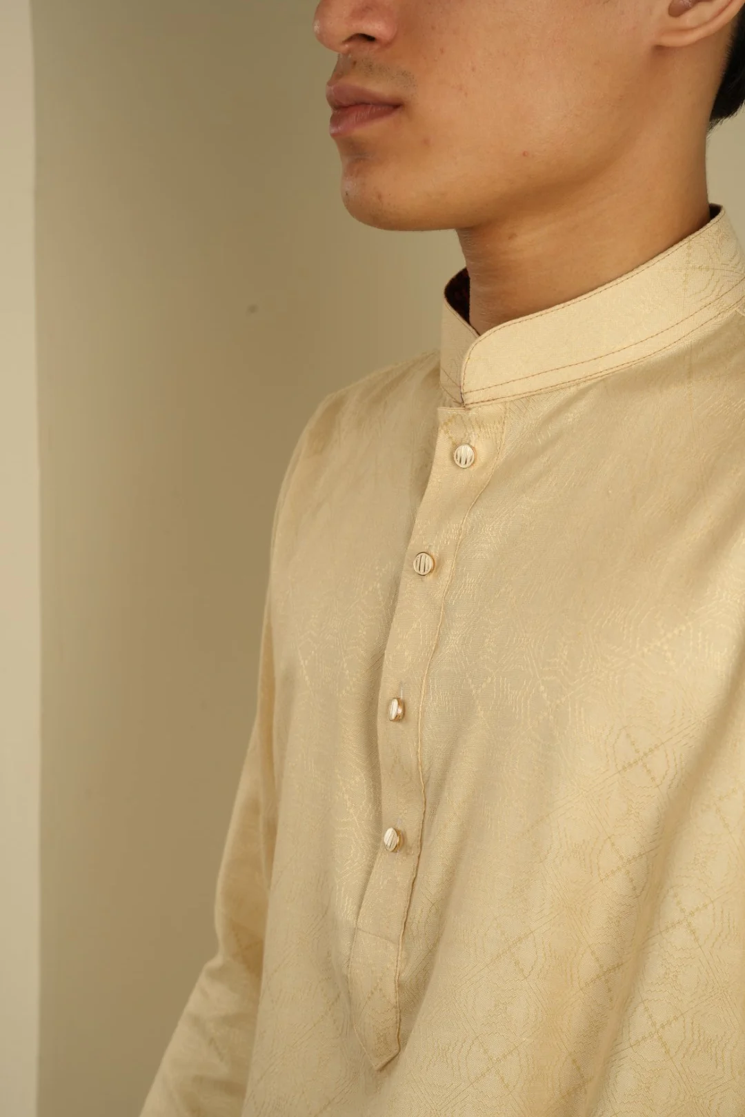 Shahenshah Ivory Jacquard Panjabi - Image 5