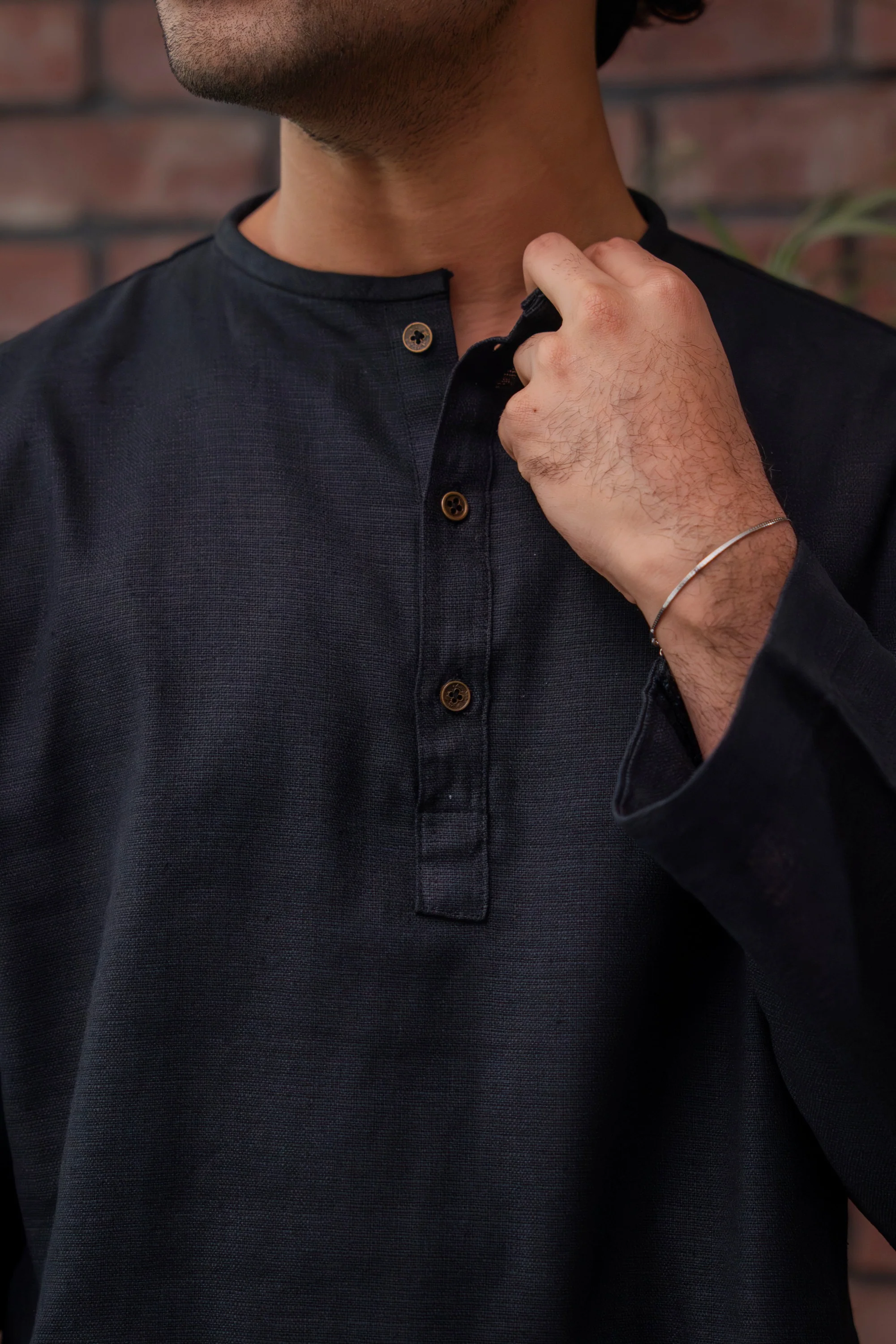 Shehzan Contemporary Panjabi – Jet Black - Image 2