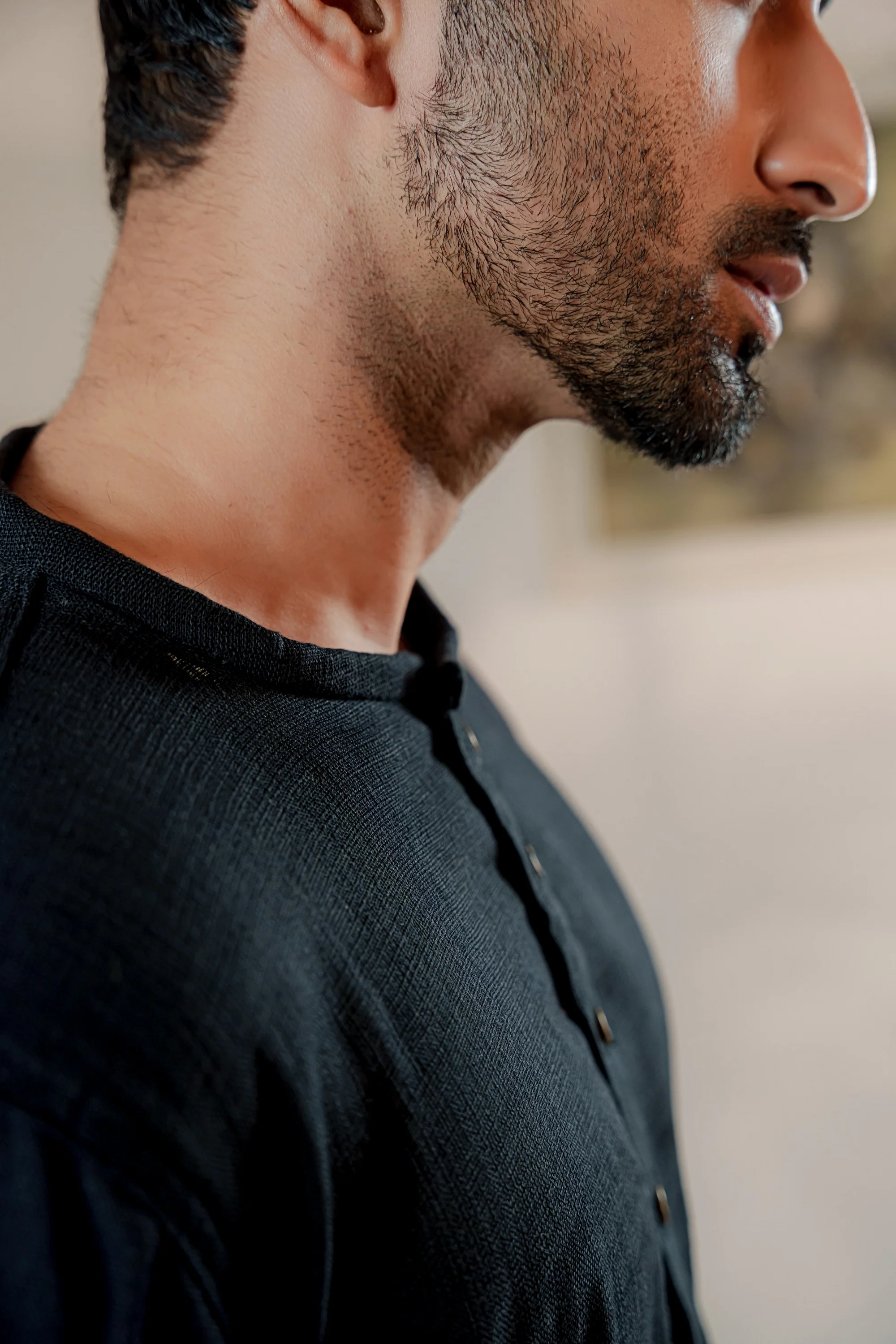 Shehzan Contemporary Panjabi – Jet Black - Image 8