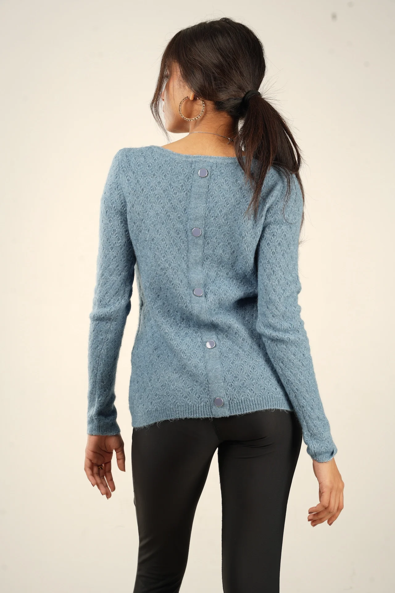 Steel Blue Swirl Sweater - Image 3