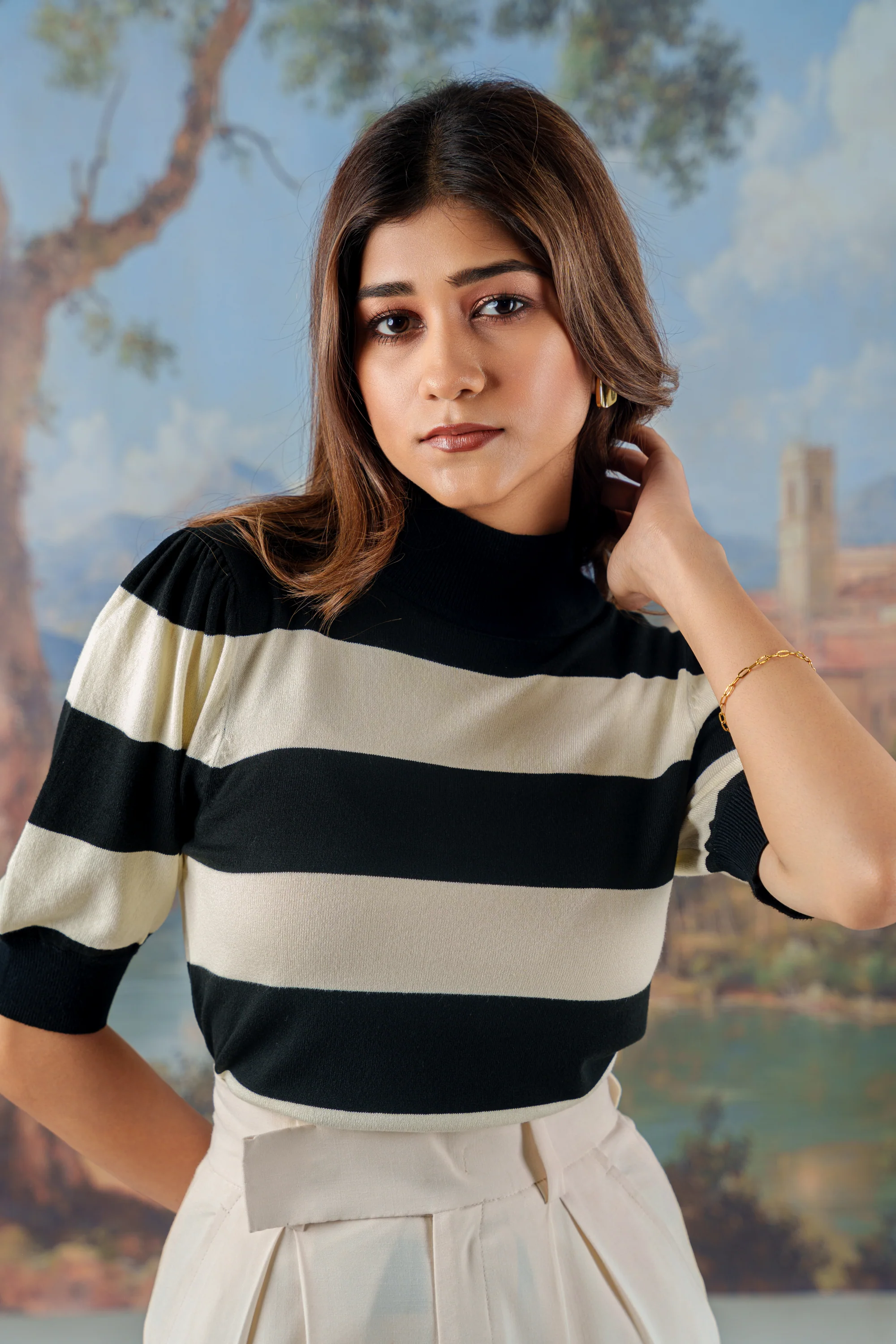 Puffed Sleeve Knit Top - Image 3
