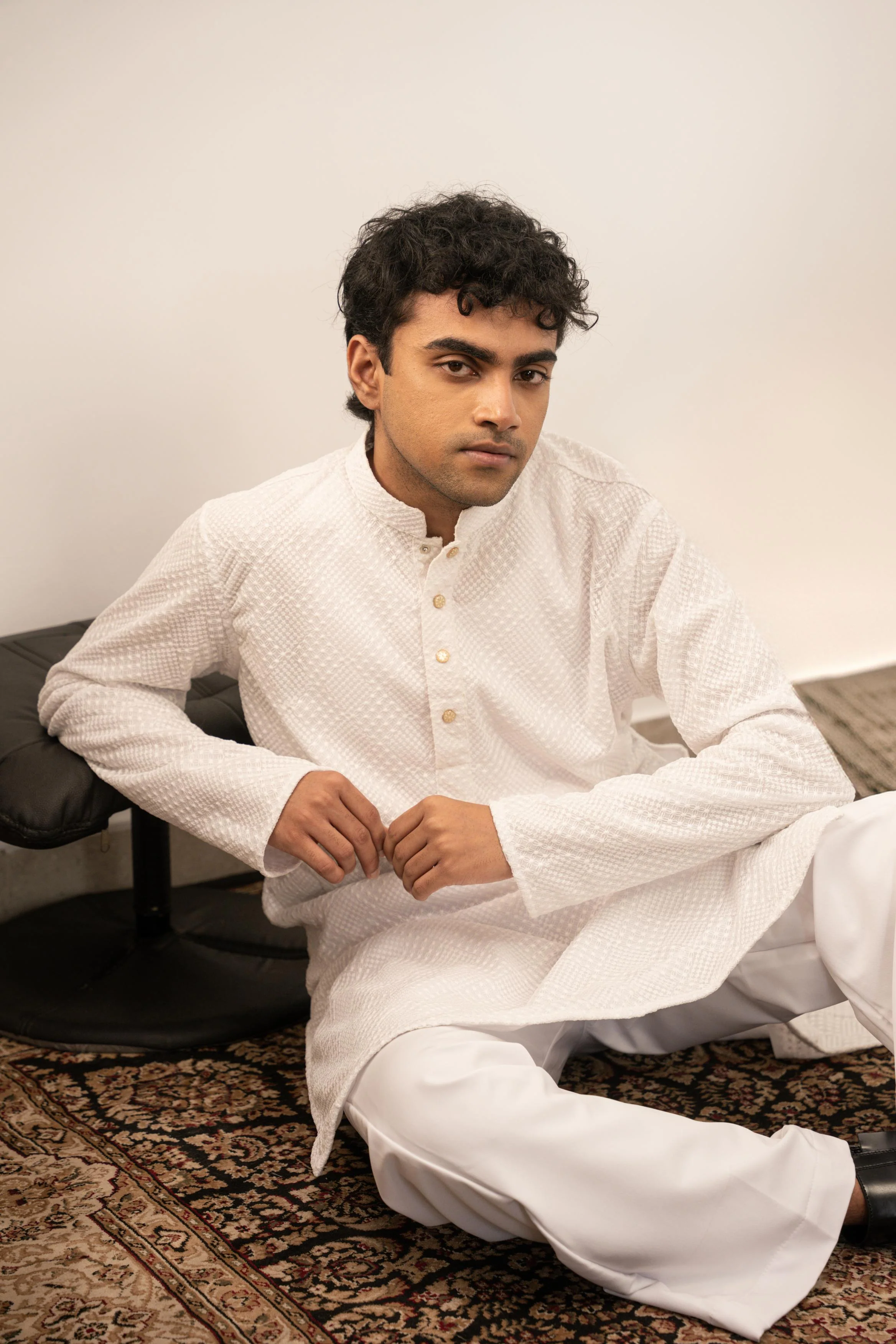 White Textured Panjabi - Image 7